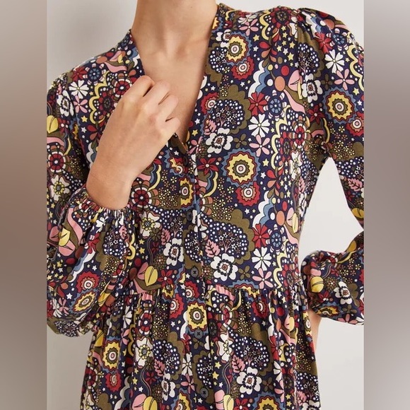 NWT Boden Button Through Jersey Dress 12 Long - Picture 5 of 6